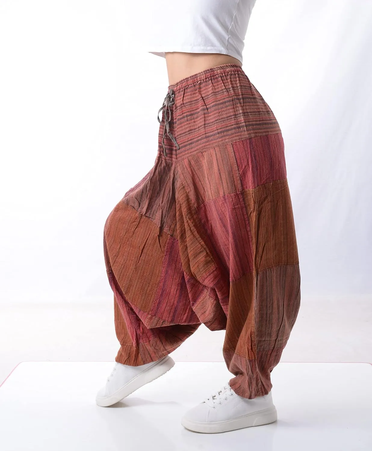 Harem Pants 100% Cotton, Bohemian Yoga Boho Hippie Pants