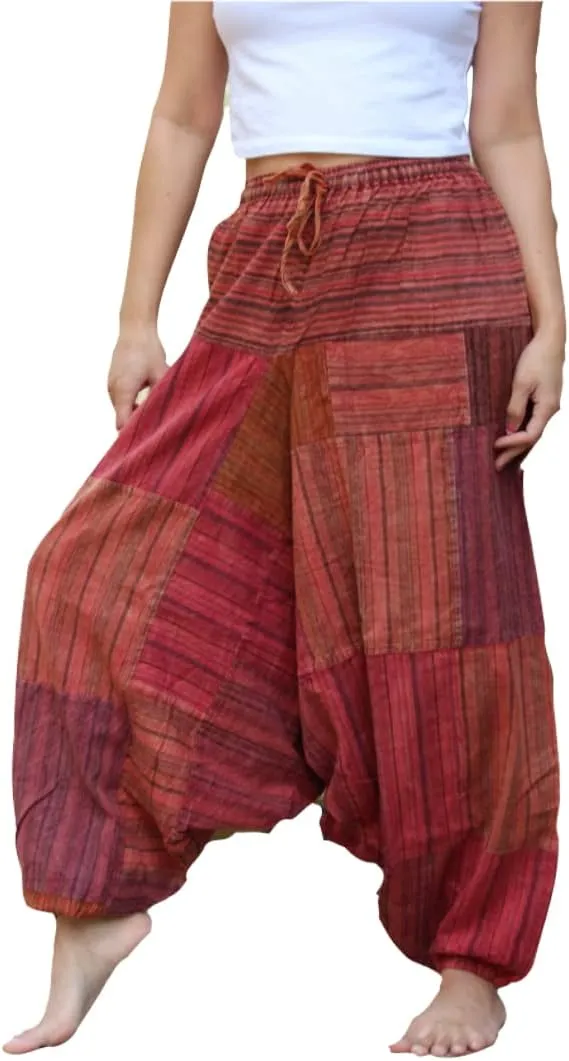 Harem Pants 100% Cotton, Bohemian Yoga Boho Hippie Pants