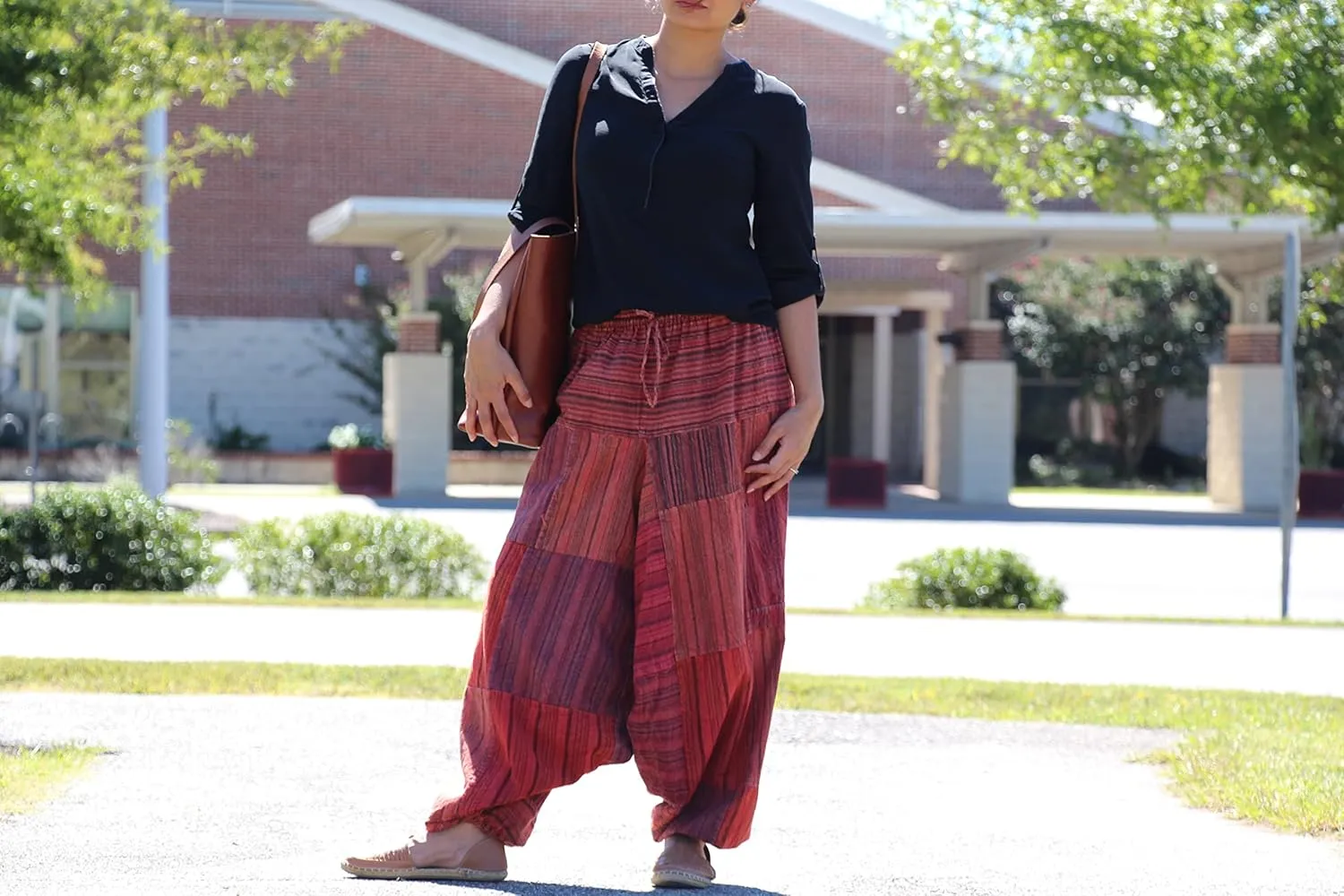 Harem Pants 100% Cotton, Bohemian Yoga Boho Hippie Pants