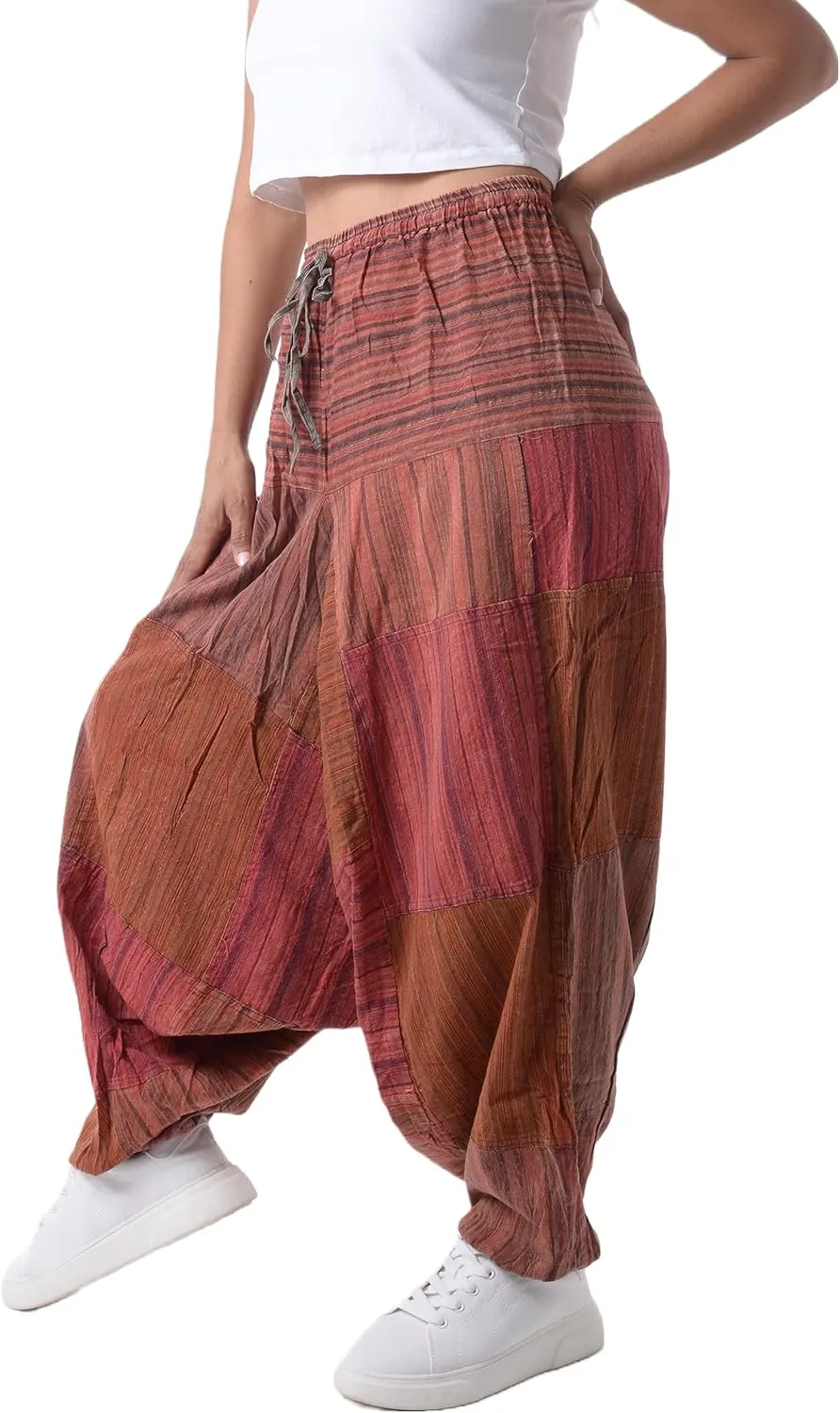 Harem Pants 100% Cotton, Bohemian Yoga Boho Hippie Pants