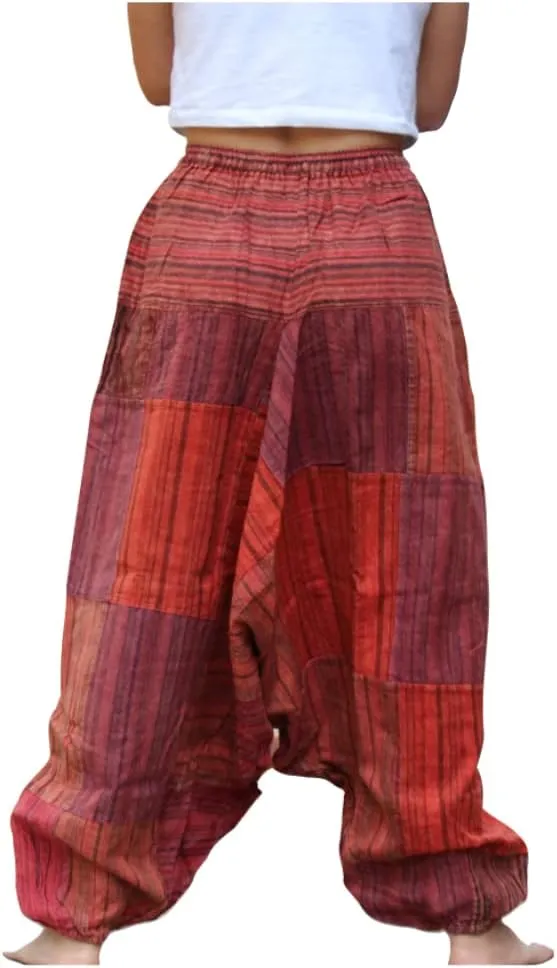 Harem Pants 100% Cotton, Bohemian Yoga Boho Hippie Pants