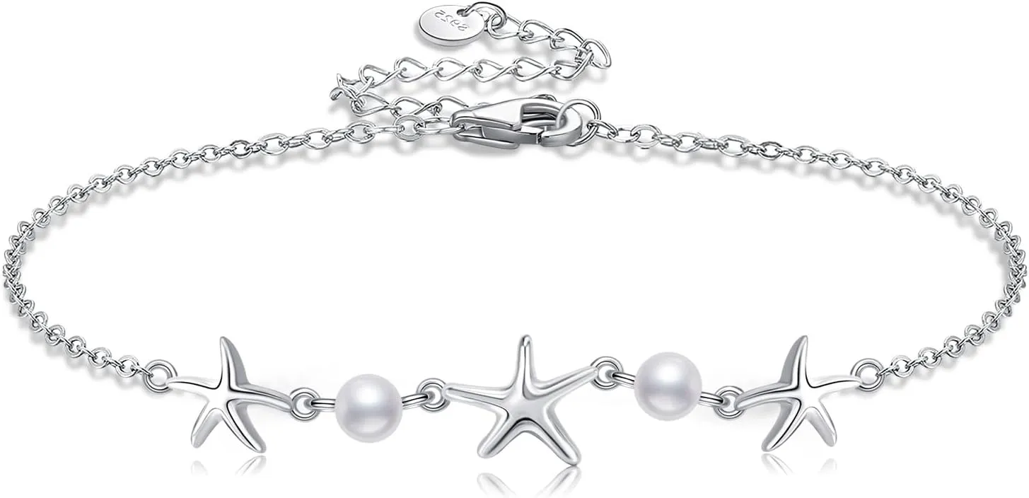 Heart/Starfish/Pineapple/Anchor/Sea Turtle/Butterfly/Celtic/Whale Tail bracelet Anklets for Women 925 Sterling Silver Anklets Jewelry for Women