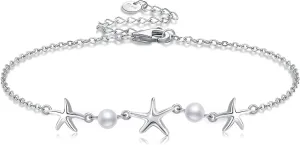 Heart/Starfish/Pineapple/Anchor/Sea Turtle/Butterfly/Celtic/Whale Tail bracelet Anklets for Women 925 Sterling Silver Anklets Jewelry for Women