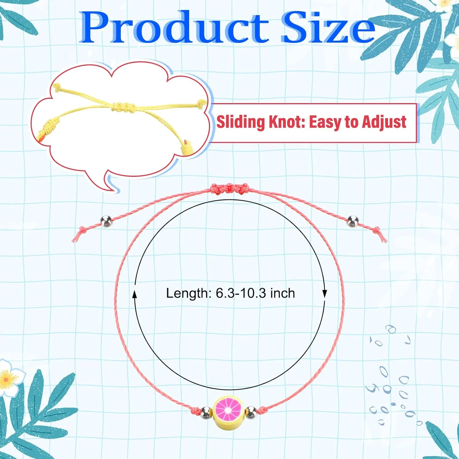 Hicarer 21 Pieces Surfer Wave Bracelet Ocean Wave Adjustable Waterproof Handmade Friendship Bracelet Anklet Jewelry for Women