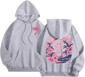 Hoodie for Women Meet Me at The Ocean Oversized Preppy Graphic Sweatshirt Teen Girls Cute Y2K Casual Pullover Tops