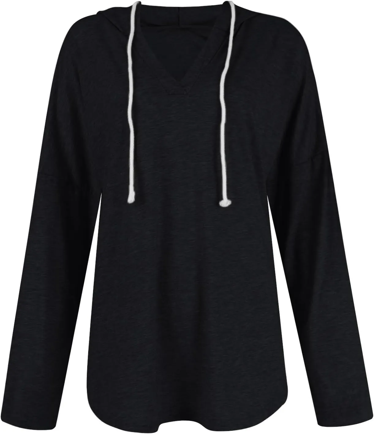 Hoodies for Women Trendy Winter Vneck Sweatshirts Oversized Long Sleeve Tshirts Loose Fit Plain Color Sweatshirts