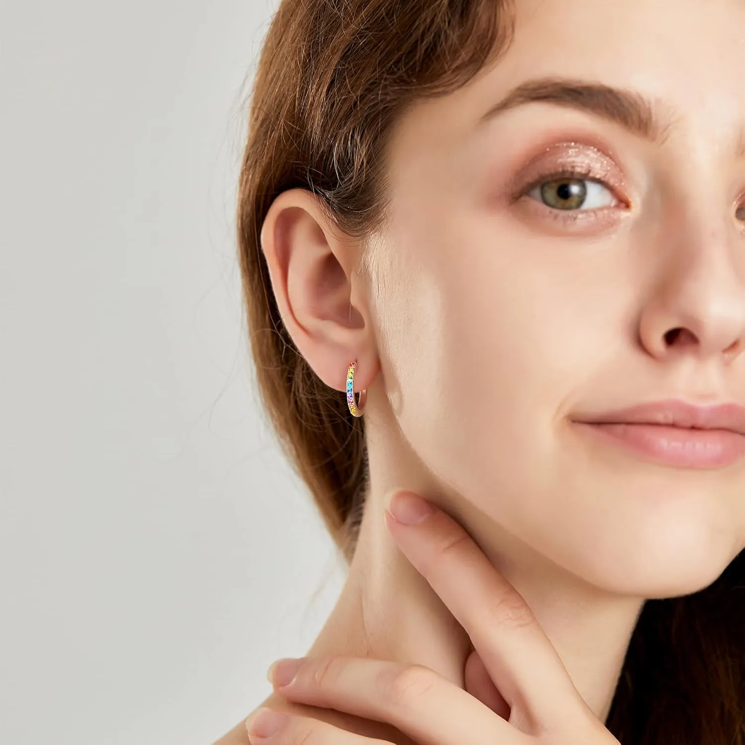 Huggie Hoop Earrings for Women,Beaded Cartilage Helix Earrings Gifts Jewelry