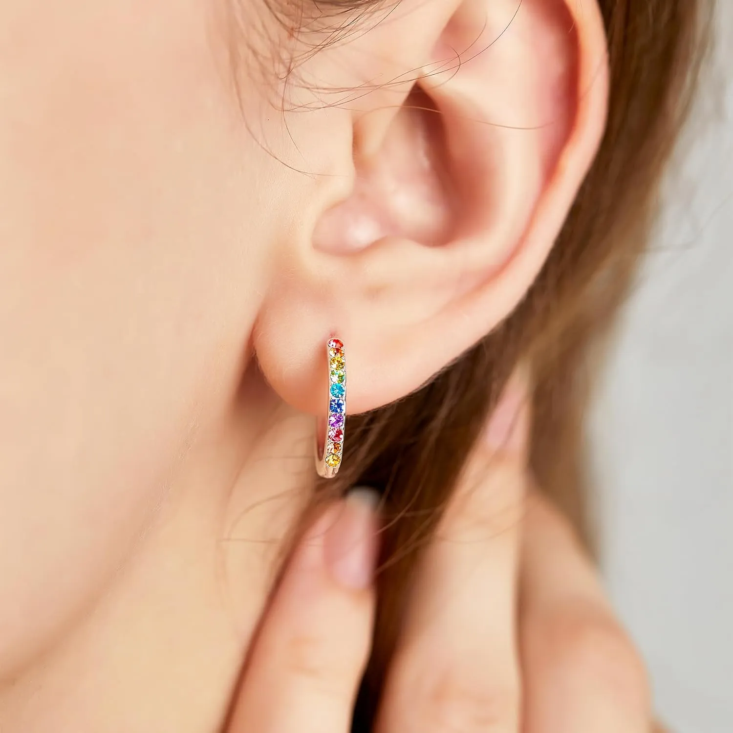 Huggie Hoop Earrings for Women,Beaded Cartilage Helix Earrings Gifts Jewelry