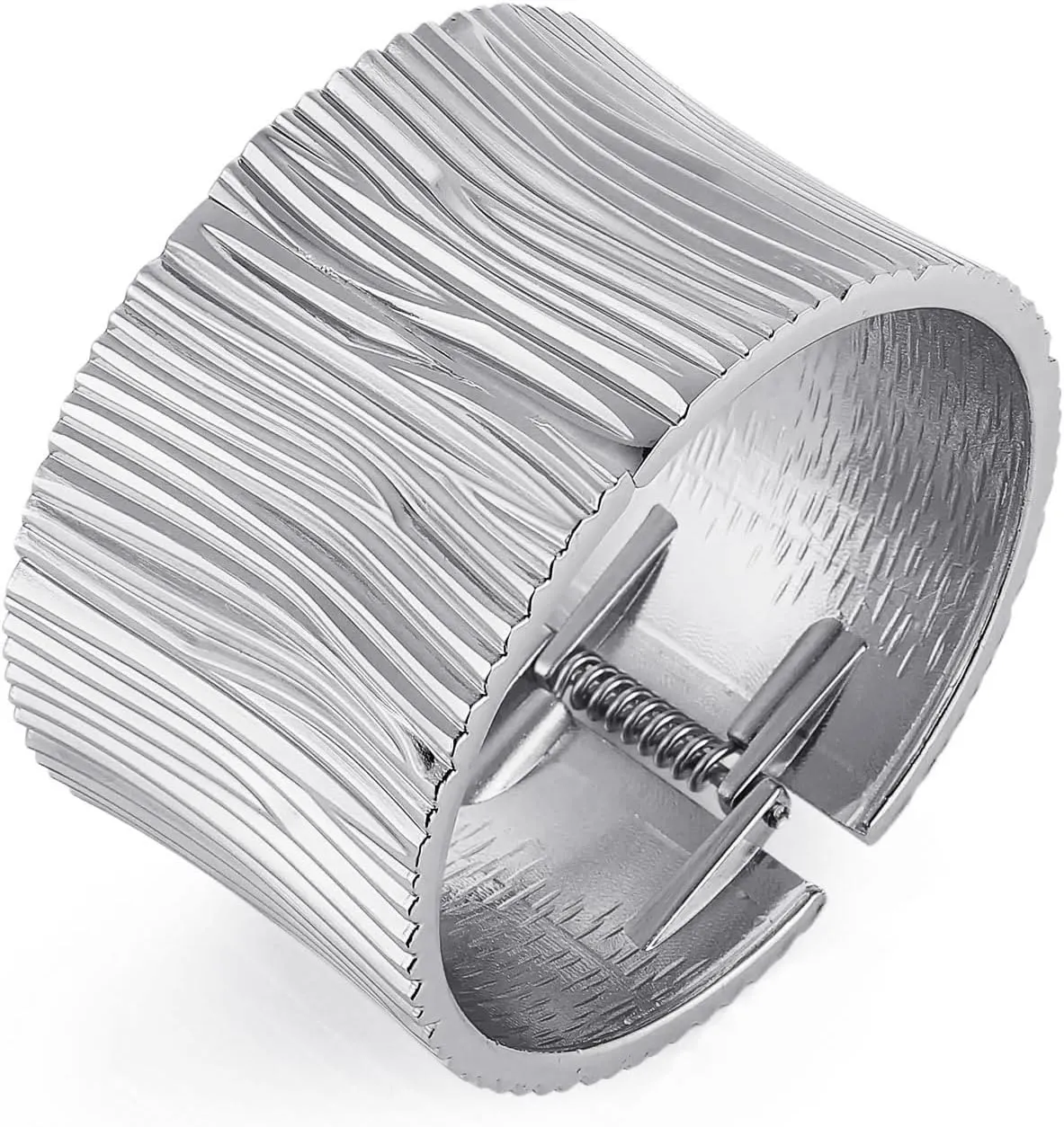 HZMAN 8.0Inch Chunky Bracelets for Women Thick Wide Bangle Bracelet Oversize Textured Open Hinge Wrist Cuff Bracelet Jewelry Gift