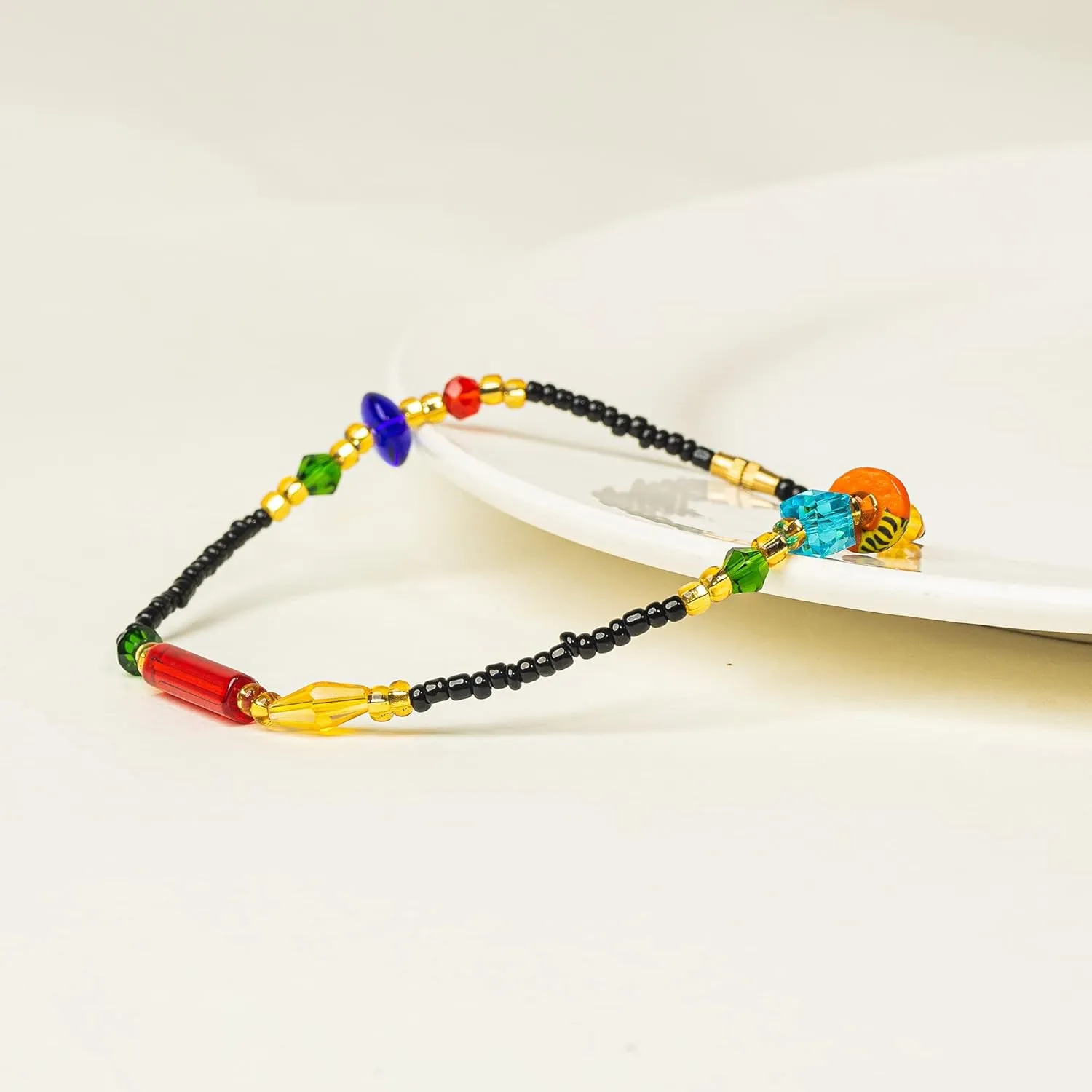In Ghana African Beaded Anklets Colorful Ankle Bracelets Pearl Chain Beach Foot Jewelry for Women and Girls (Style 3)
