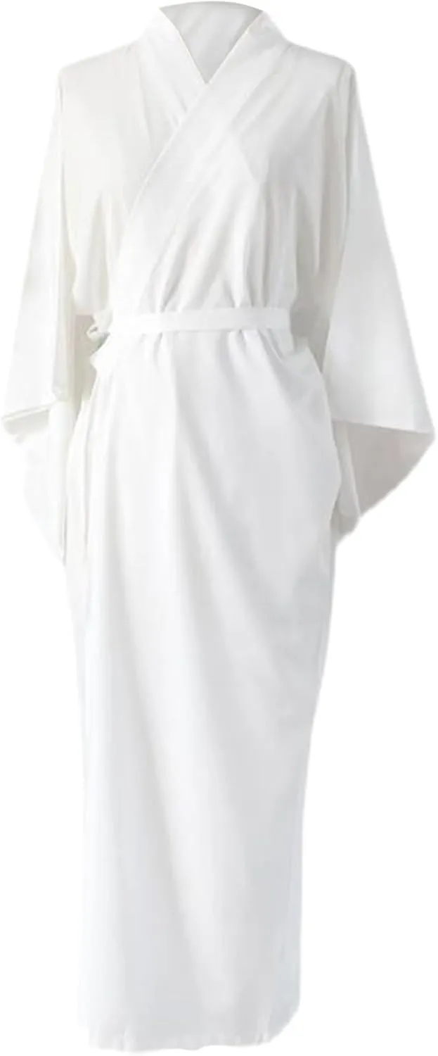 Japanese Kimonos For Women White Traditional Japanese Kimono With Belt One Size Japanese Robe Length Sleeves Yukata Lining Pajamas,Kimonos For Women Japanese
