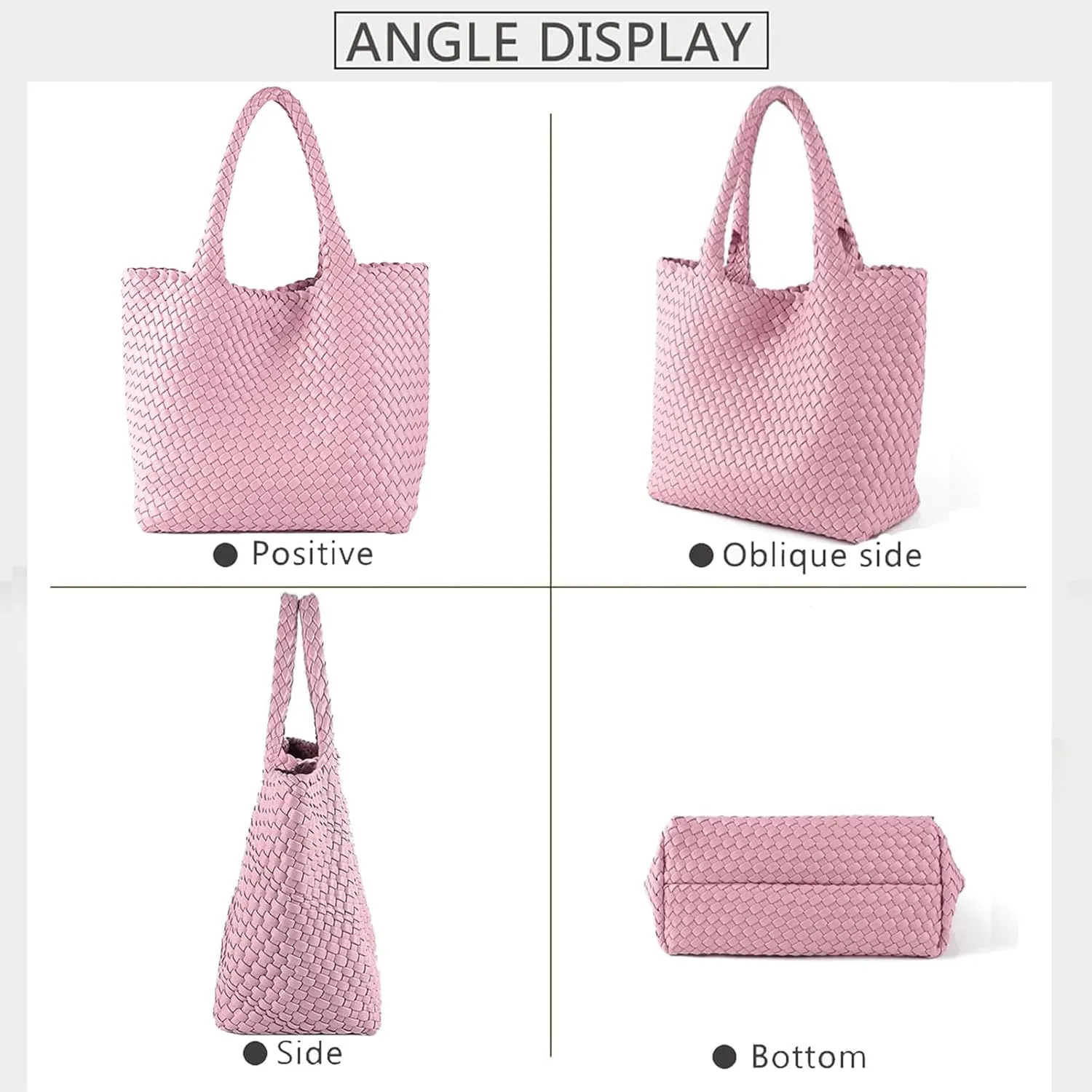 JINMANXUE Fashion Woven Bag Shopper Bag Travel Handbags and Purses Women Tote Bag Large Capacity Shoulder Bags