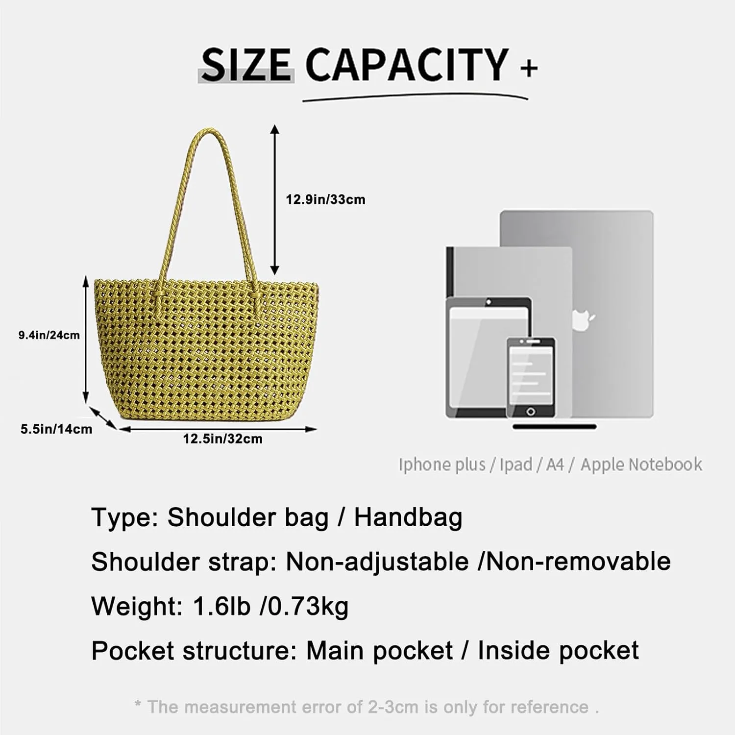 JINMANXUE Woven Tote Bag For Women,Travel Shoulder Bag, Large Hollow Beach Soft Satin Handbags Hand-woven Satchel Clutch