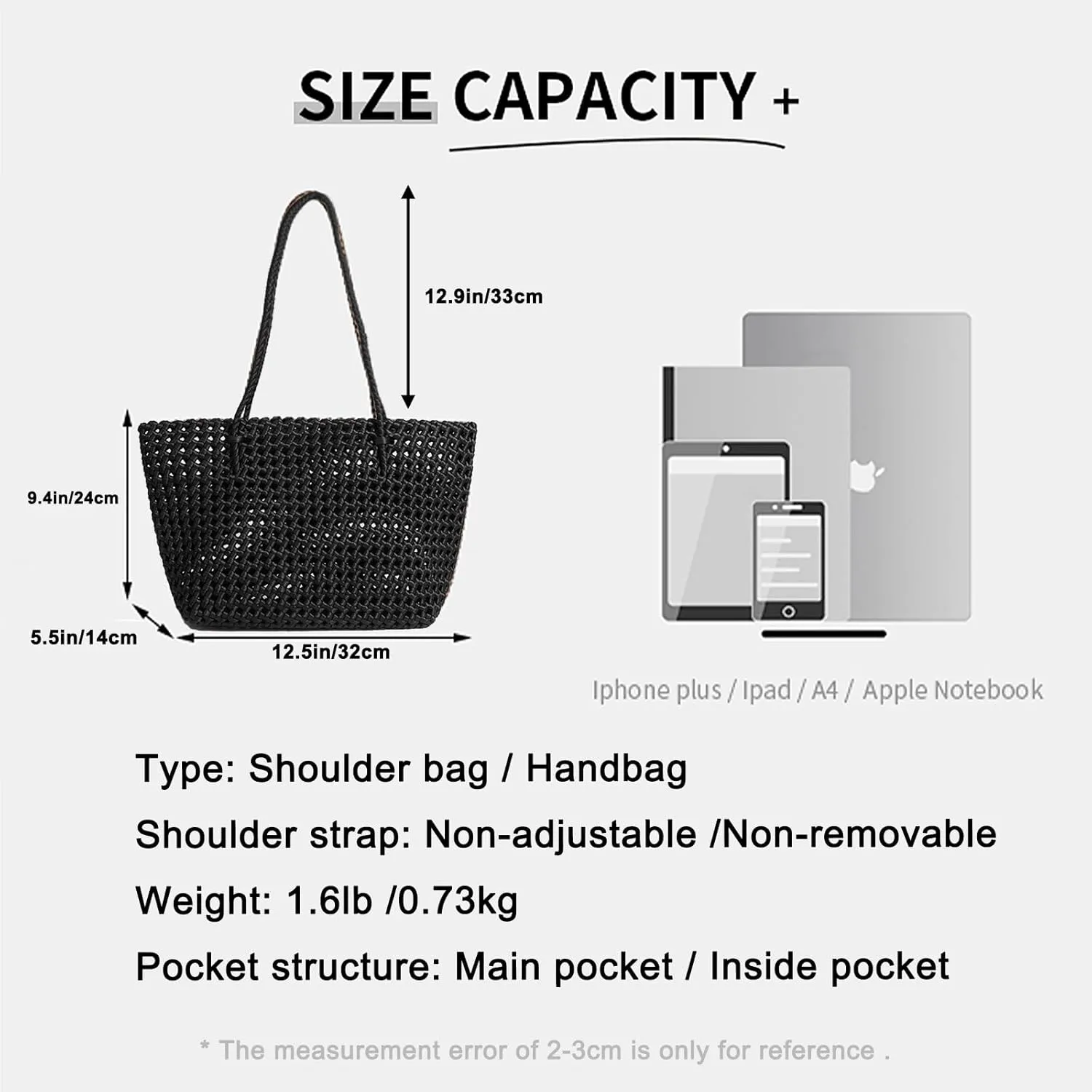 JINMANXUE Woven Tote Bag For Women,Travel Shoulder Bag, Large Hollow Beach Soft Satin Handbags Hand-woven Satchel Clutch