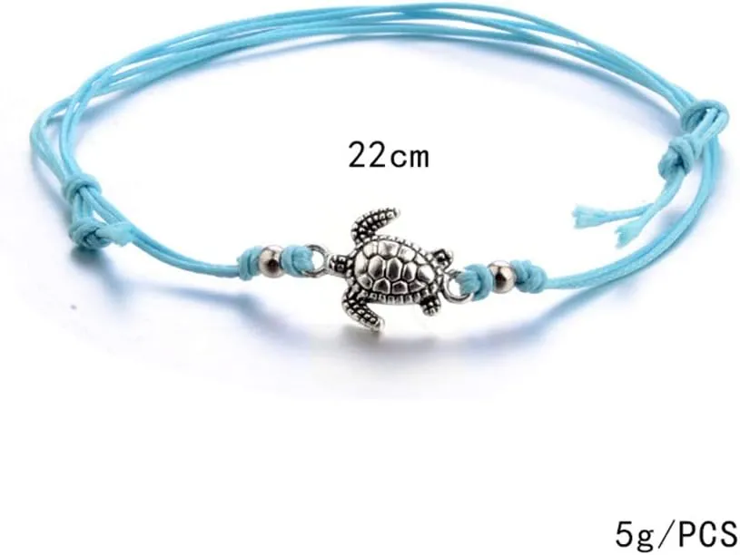 kelistom Boho Anklet Bracelet for Women Handmade Elphant Sun Turtle Shell Ankle Bracelets Summer Foot Jewelry