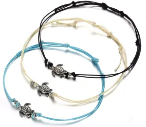 kelistom Boho Anklet Bracelet for Women Handmade Elphant Sun Turtle Shell Ankle Bracelets Summer Foot Jewelry