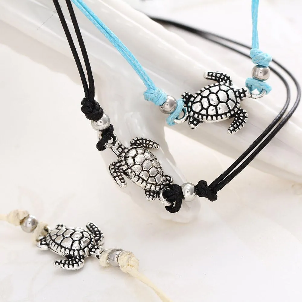 kelistom Boho Anklet Bracelet for Women Handmade Elphant Sun Turtle Shell Ankle Bracelets Summer Foot Jewelry