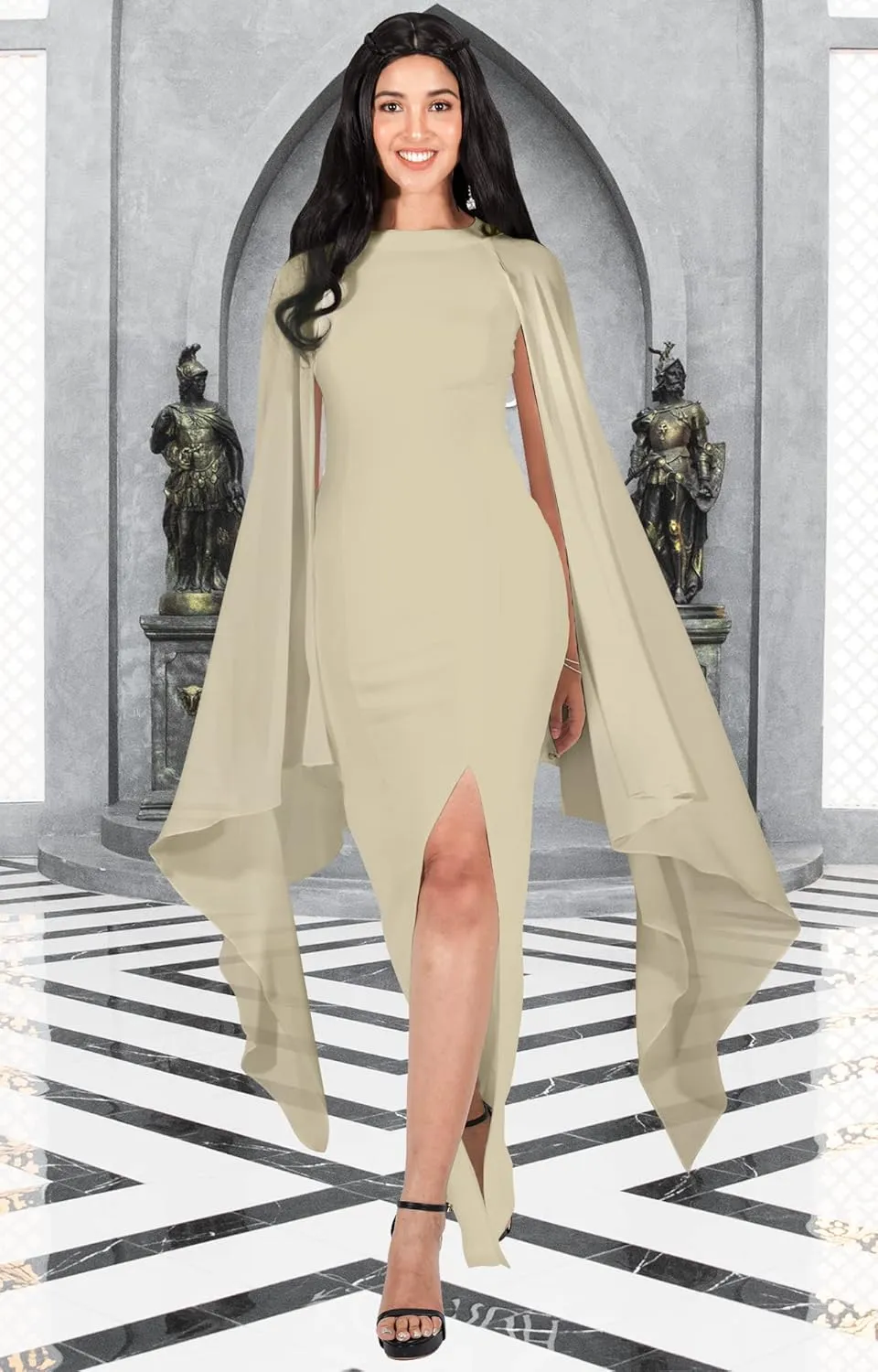 KOH KOH Womens Flowy Cocktail Party Elegant Formal Floor Length Maxi Dress Gown
