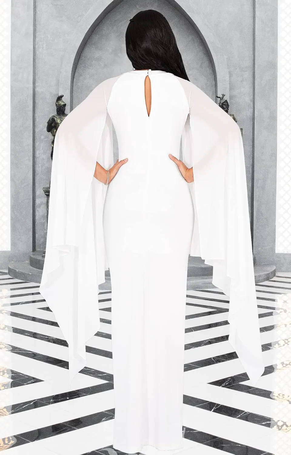 KOH KOH Womens Flowy Cocktail Party Elegant Formal Floor Length Maxi Dress Gown