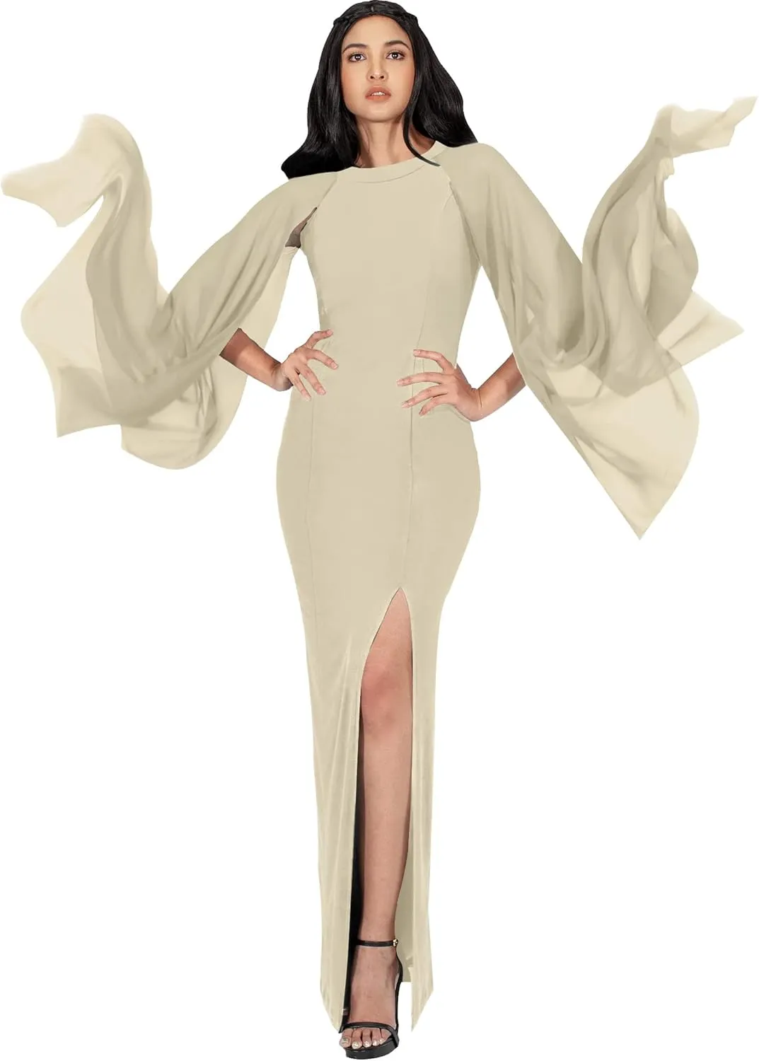 KOH KOH Womens Flowy Cocktail Party Elegant Formal Floor Length Maxi Dress Gown
