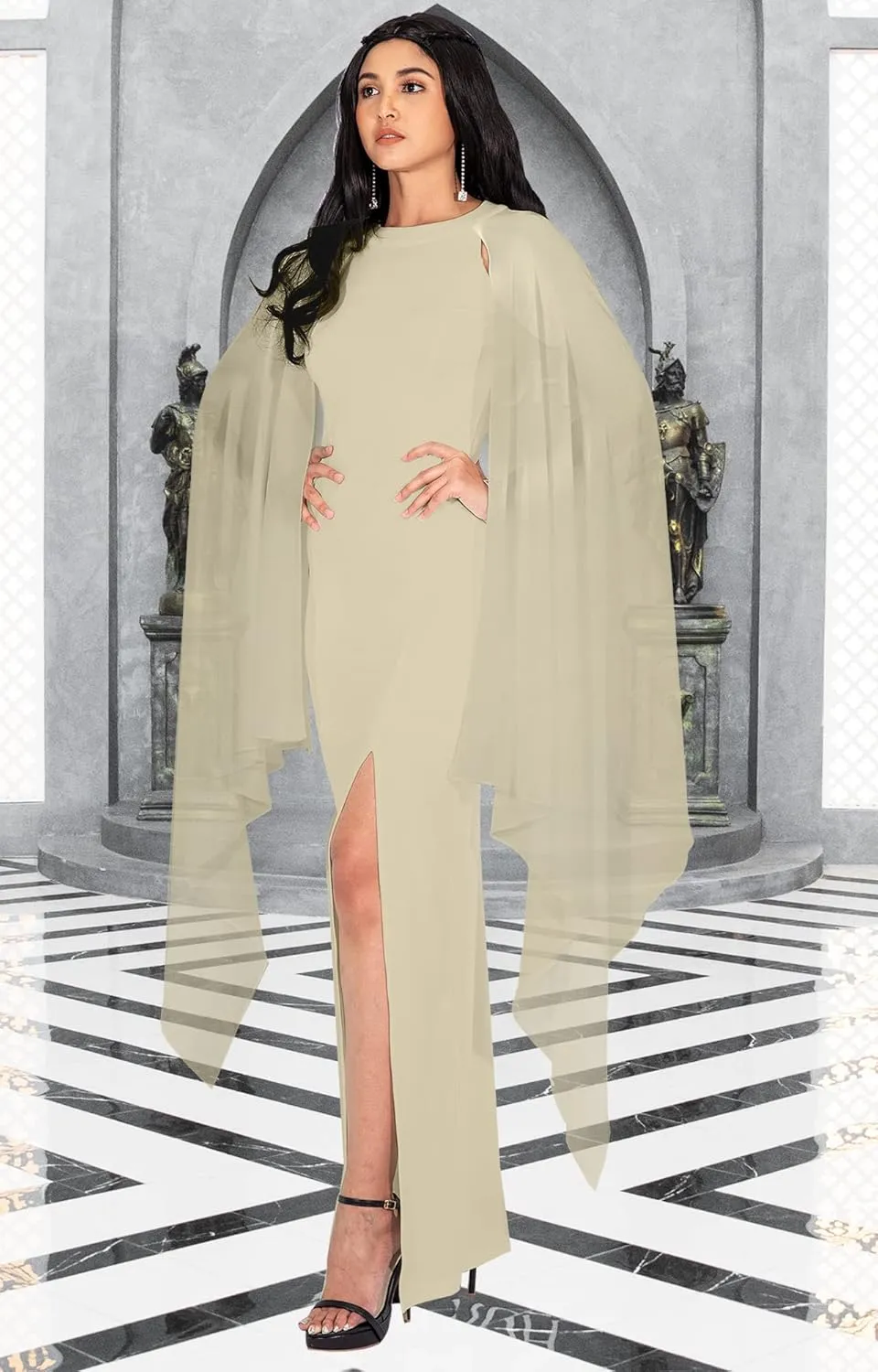 KOH KOH Womens Flowy Cocktail Party Elegant Formal Floor Length Maxi Dress Gown
