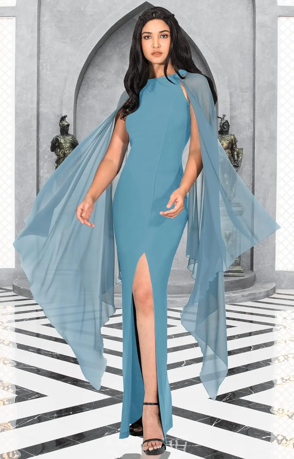 KOH KOH Womens Flowy Cocktail Party Elegant Formal Floor Length Maxi Dress Gown