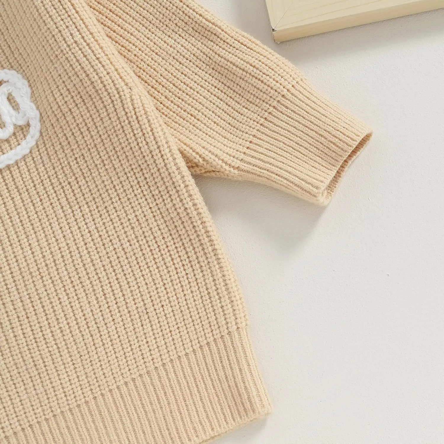 Kuriozud Toddler Baby Boy Girl Sweater Checkerboard Knit Crewneck Sweatshirt Soft Warm Fall Winter Clothes