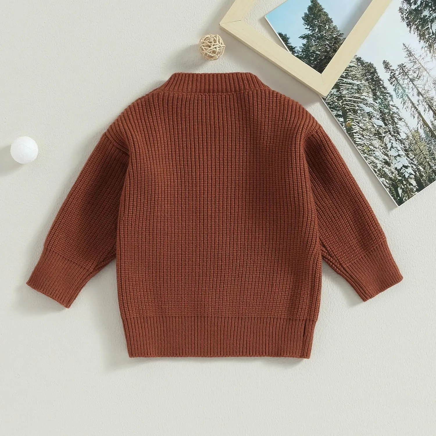 Kuriozud Toddler Baby Boy Girl Sweater Checkerboard Knit Crewneck Sweatshirt Soft Warm Fall Winter Clothes