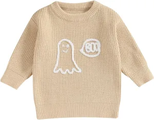 Kuriozud Toddler Baby Boy Girl Sweater Checkerboard Knit Crewneck Sweatshirt Soft Warm Fall Winter Clothes
