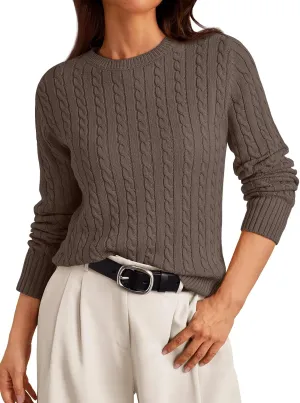 LILLUSORY Cable Knit Sweater Womens Soft Pullover Lightweight Ladies Business Casual Trendy Sweaters 2025