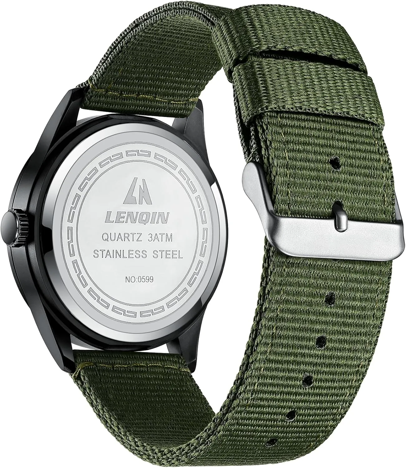 LN LENQIN Mens Watches Military Watch Sport Analog Quartz Waterproof Wrist Watch for Men with Date Luminous Army Tactical Field Casual Nylon Band