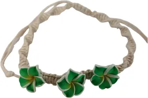Lovely Hawaiian Plumeria Rubra Braid Bracelet Tropical Flower Bohemia Luau Beach Party Bracelet Accessories for Women Gifts