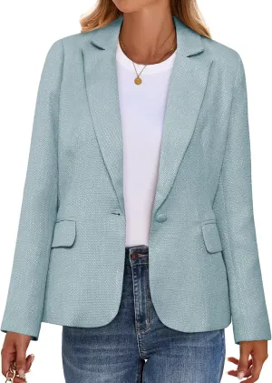 luvamia Tweed Blazers for Women Business Casual Dressy Blazer Jacket Work Suits Office Professional Outfits Long Sleeve