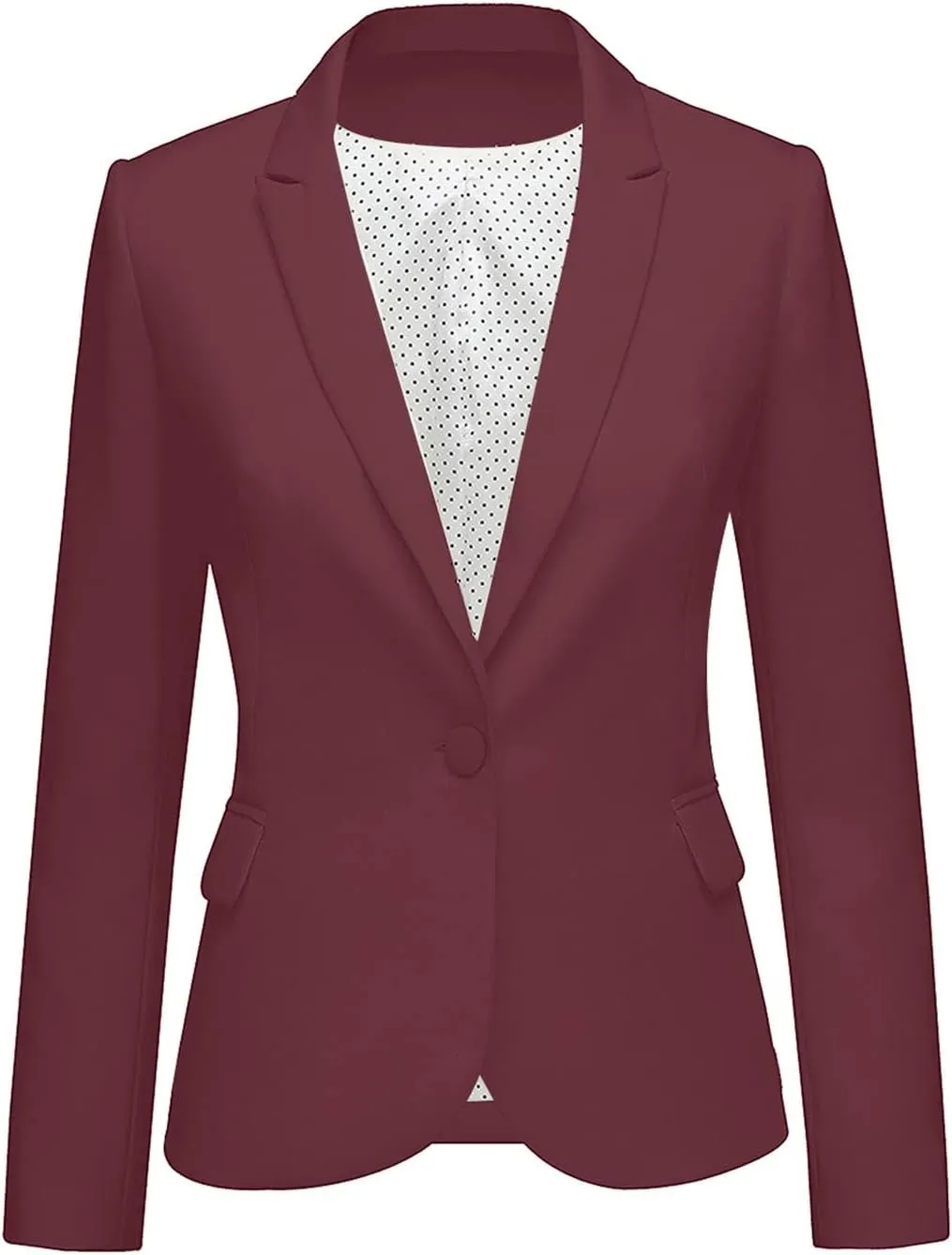 luvamia Women's Long Sleeve Formal Notch Lapel Button Down Blazer Pockets Jacket