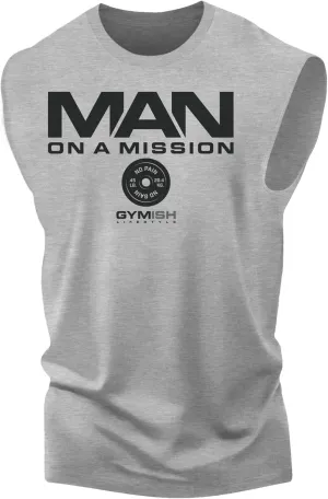 Man on Mission Workout Tank for Men, Motivational Gym Muscle Tank Top