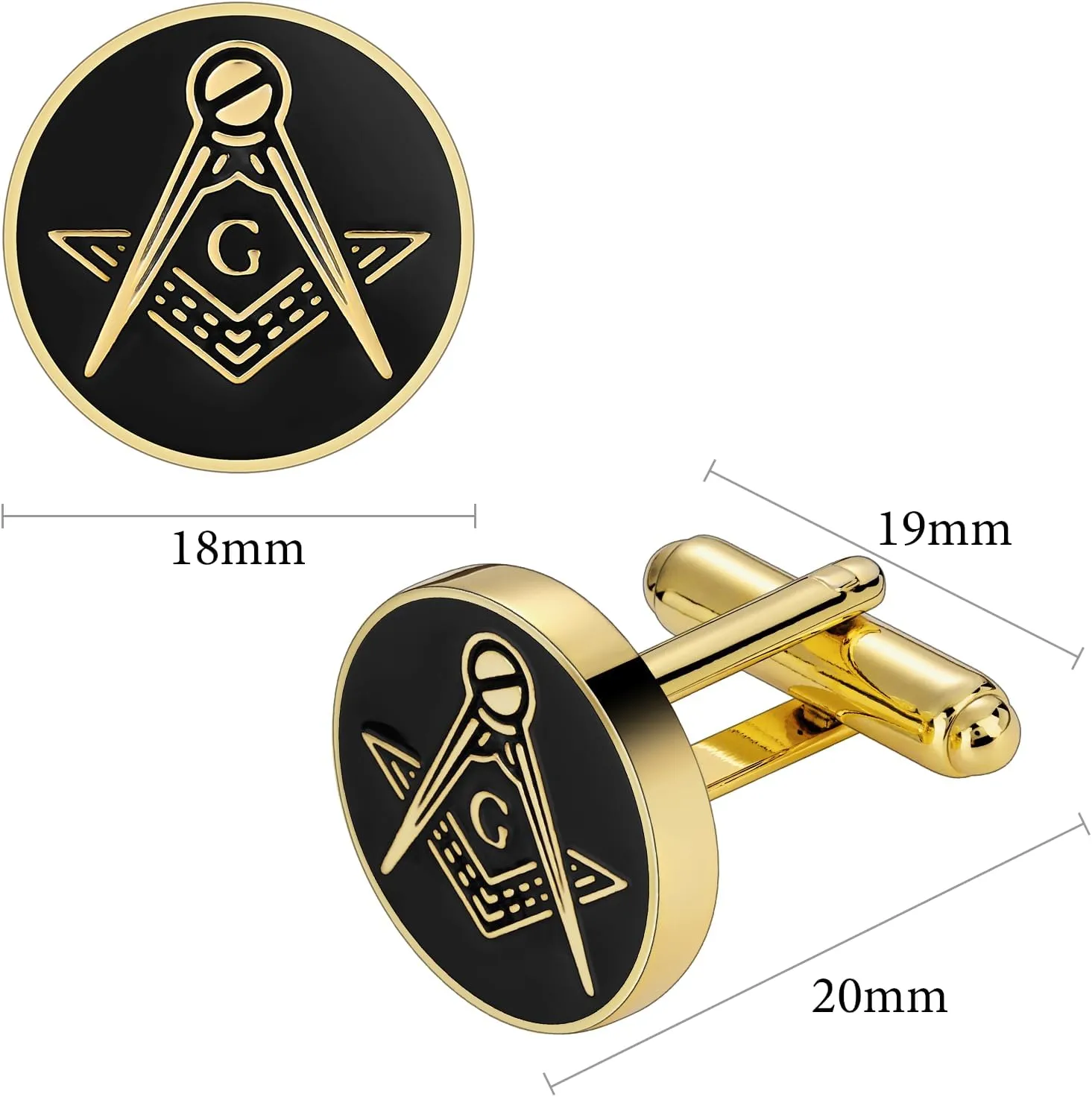 Masonic Tie Tack, Freemason Lapel Pin & Cufflinks