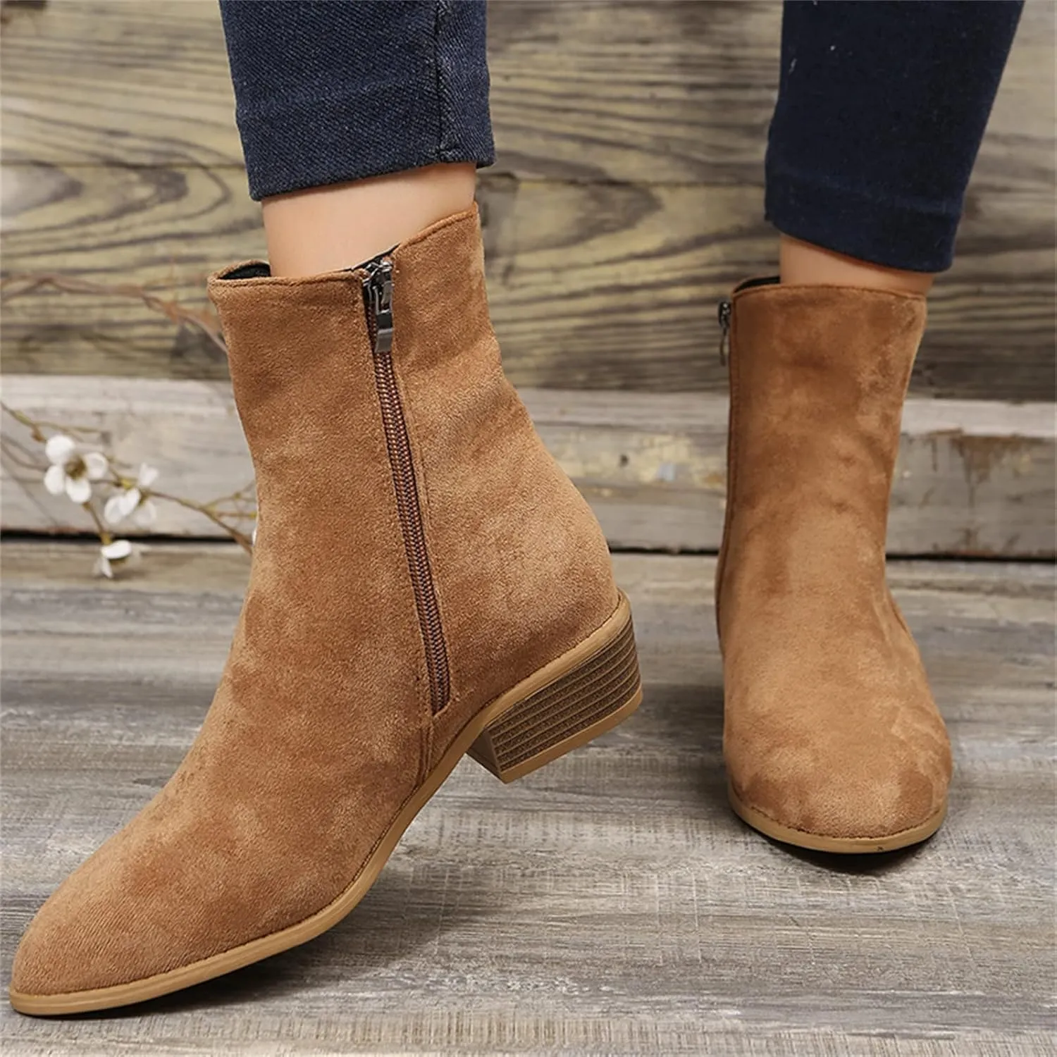Men Ankle Boots Womens Casual Boots Black Wedge Boots Women Winter Dress Women'S Leather Wide Lace Up Ankle Boots & Booties White Cowboy Booties Women Ankle Boots