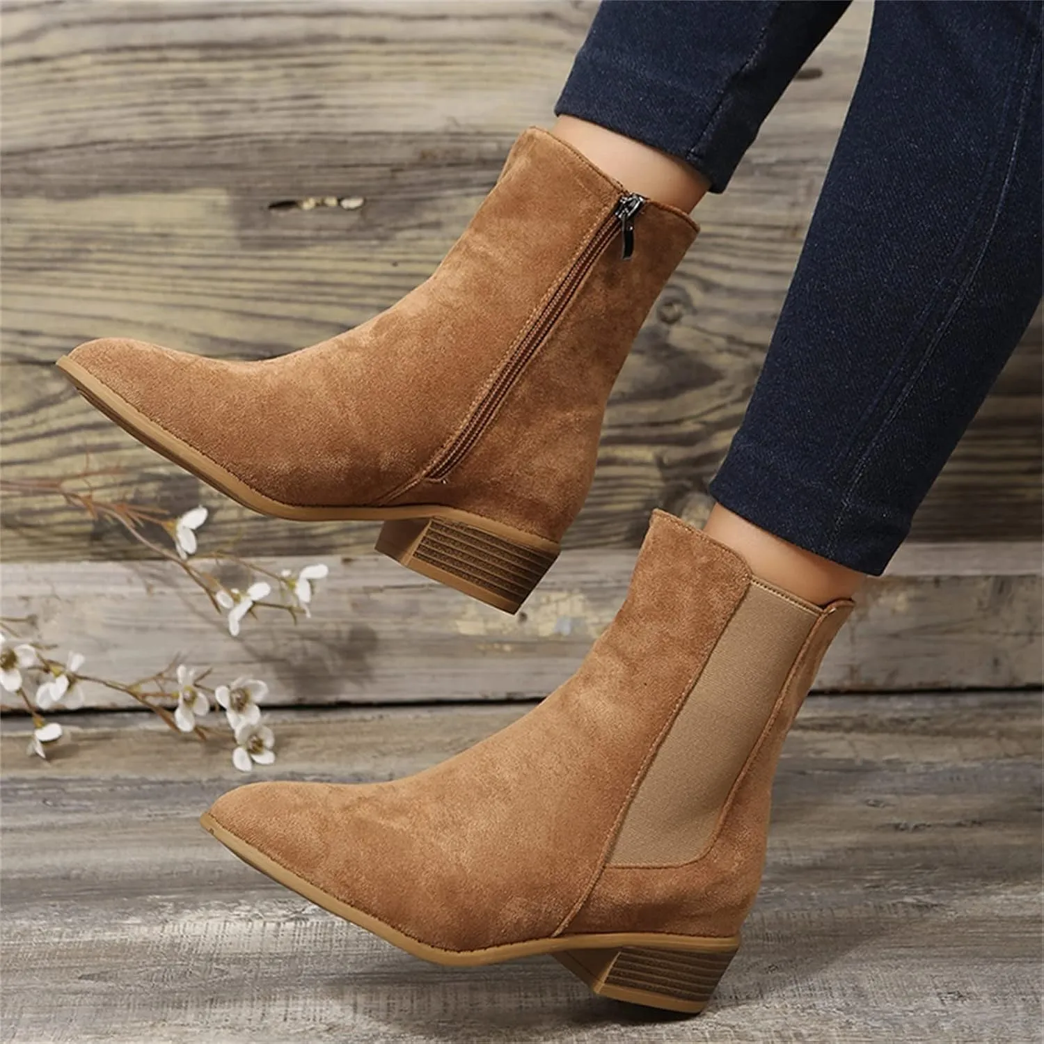 Men Ankle Boots Womens Casual Boots Black Wedge Boots Women Winter Dress Women'S Leather Wide Lace Up Ankle Boots & Booties White Cowboy Booties Women Ankle Boots