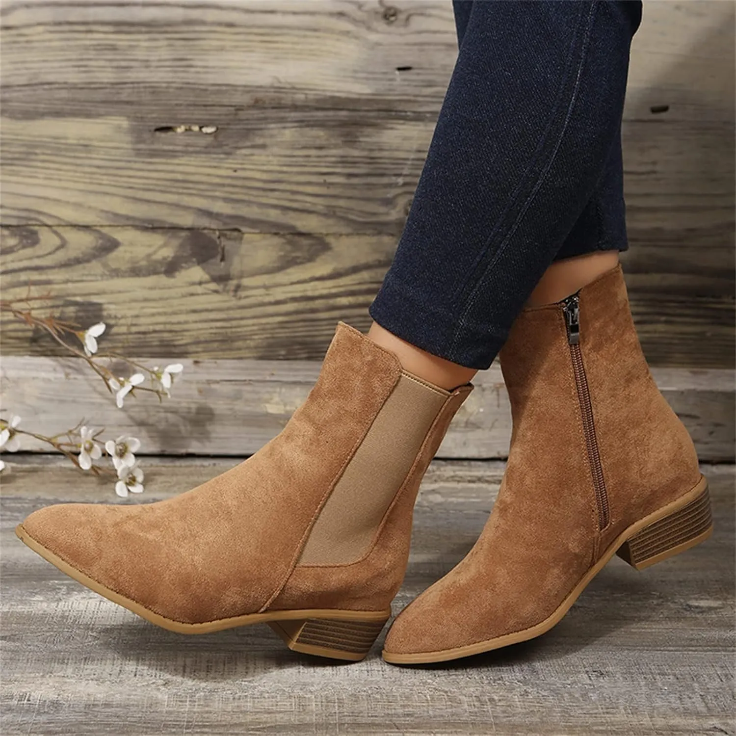 Men Ankle Boots Womens Casual Boots Black Wedge Boots Women Winter Dress Women'S Leather Wide Lace Up Ankle Boots & Booties White Cowboy Booties Women Ankle Boots
