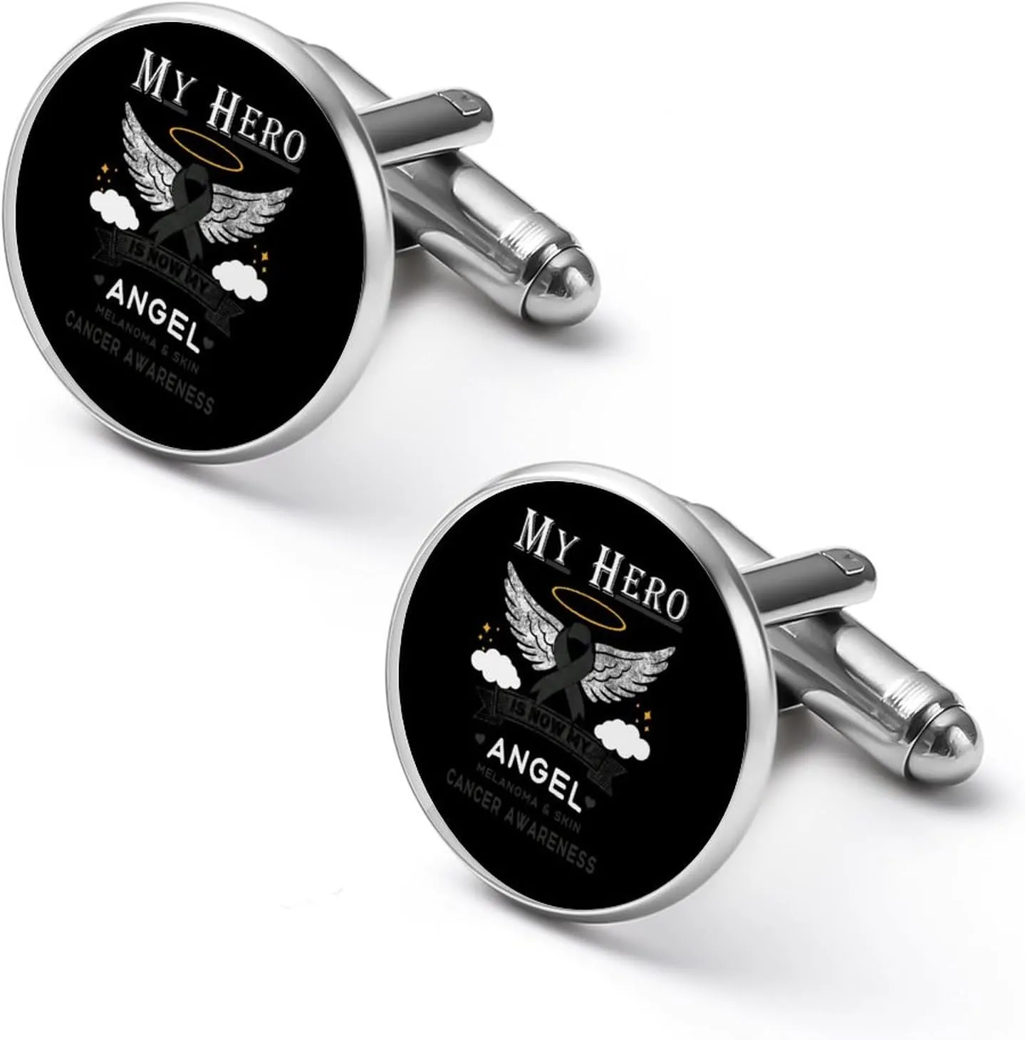 Men Black Cufflinks,Metal Men's Cuff Links And Studs for Business Tuxedo Cufflinks Classic Groomsmen Cufflinks