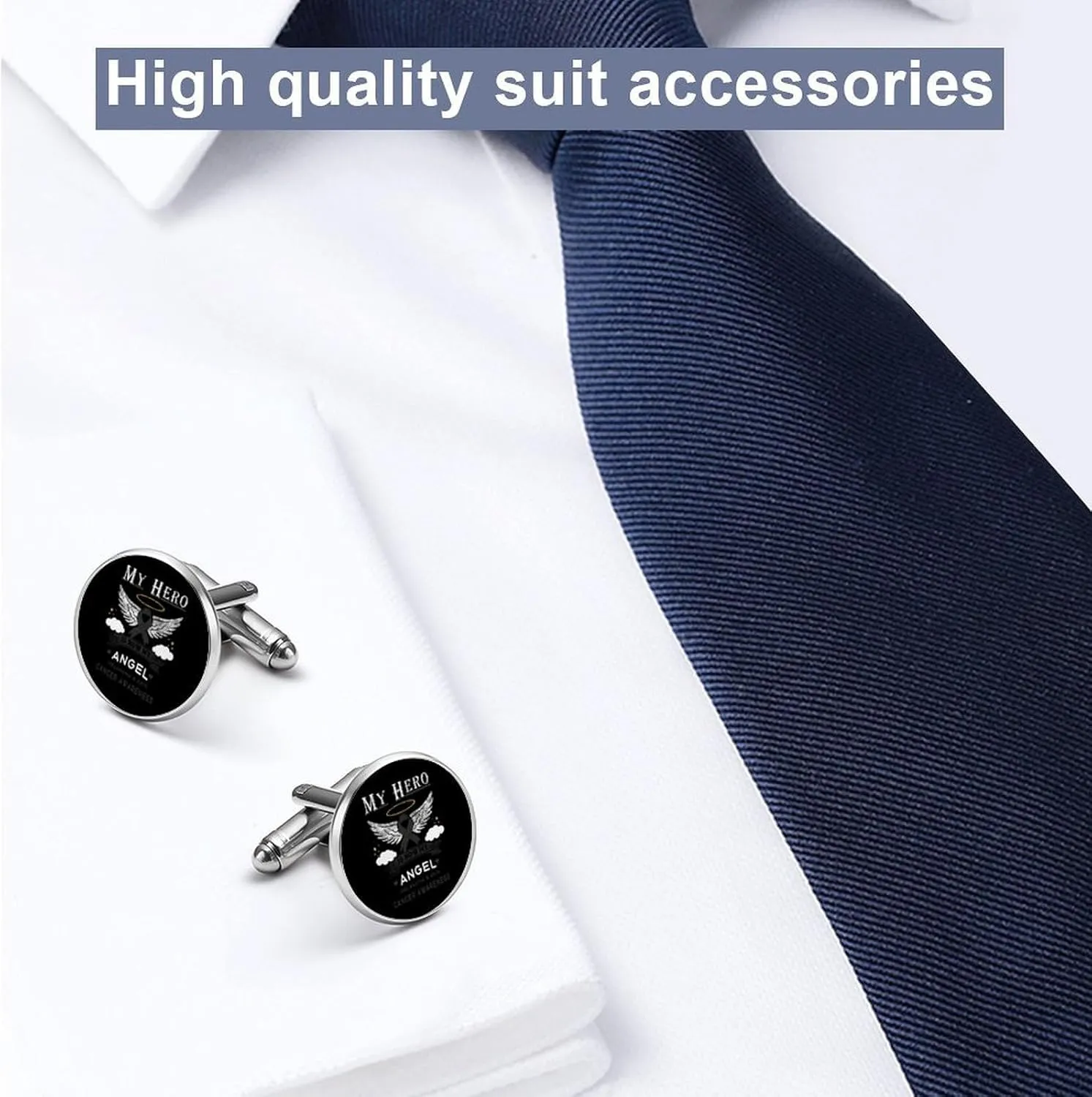 Men Black Cufflinks,Metal Men's Cuff Links And Studs for Business Tuxedo Cufflinks Classic Groomsmen Cufflinks