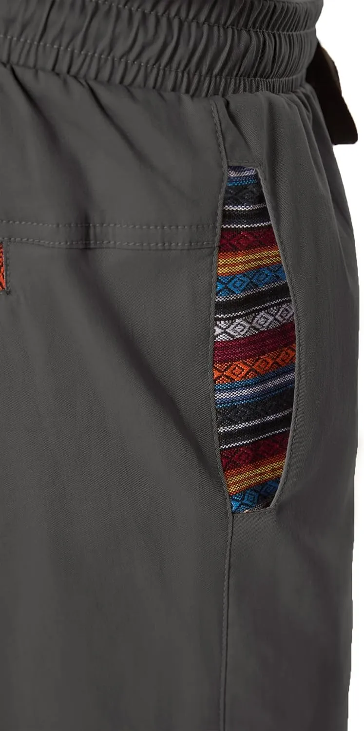 Mens Casual Pants Cotton Twill Straight-Fit Pants Drawstring Elastic Waist Chino Pants with Pockets
