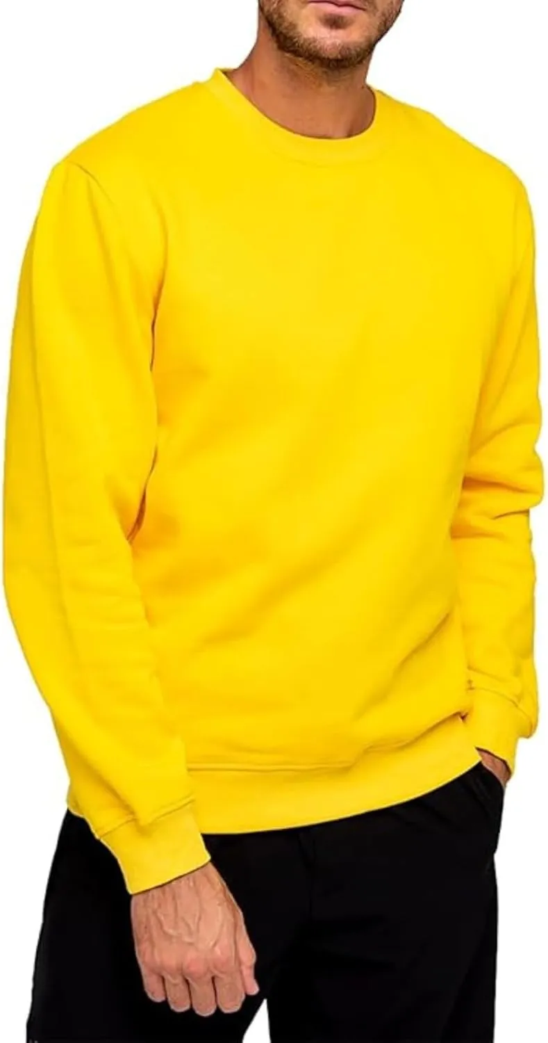 Men's Crewneck Sweatshirt Plain Sweatshirts Athletic Workout Sweat Shirts Soft Long Sleeve Pullover Shirt