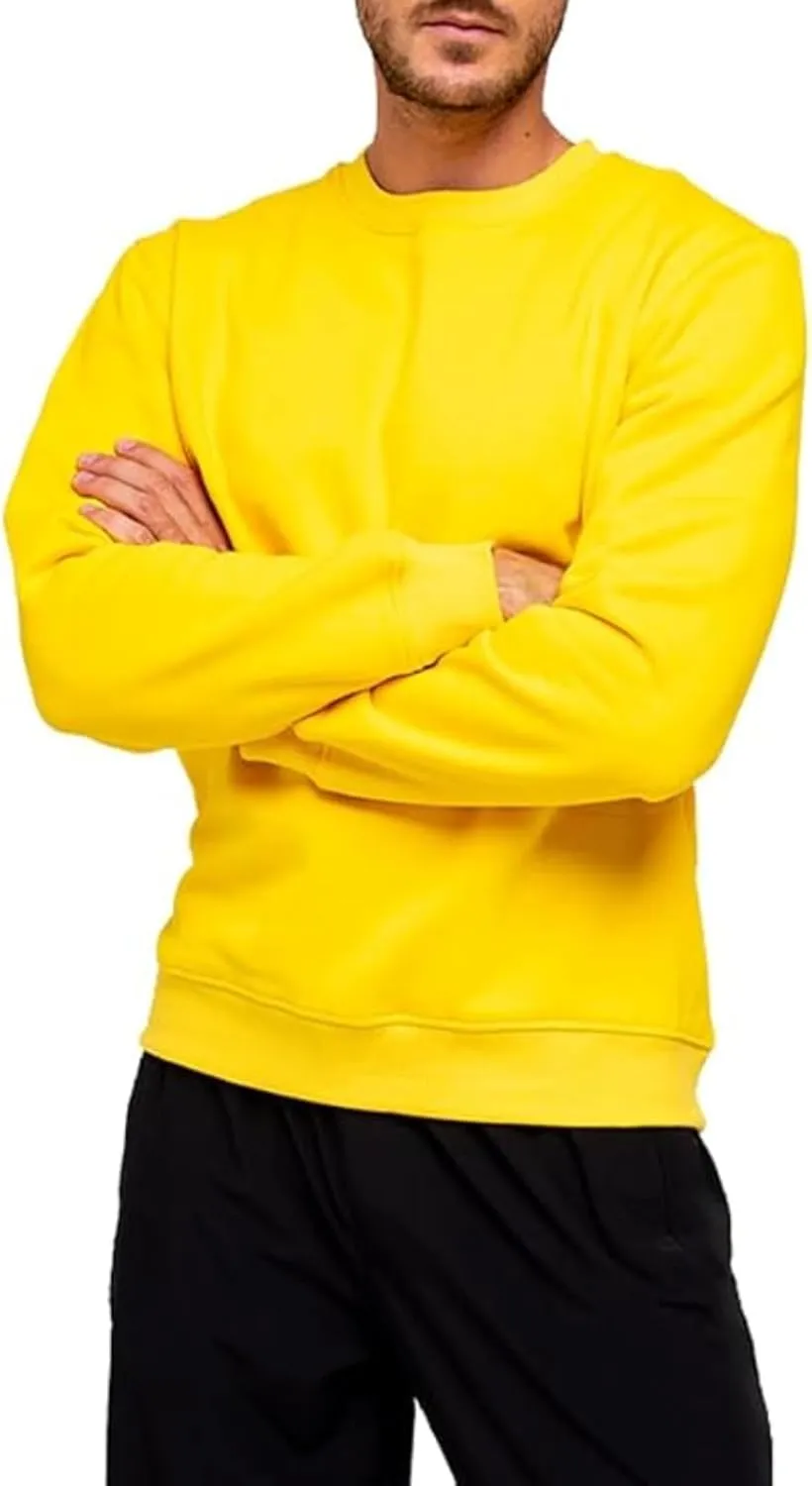 Men's Crewneck Sweatshirt Plain Sweatshirts Athletic Workout Sweat Shirts Soft Long Sleeve Pullover Shirt