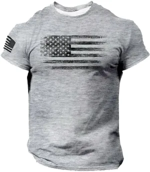 Men's Fun Graphic Tees American Flag Patriotic T-Shirts Short Sleeve 4th of July Shirt Crewneck Summer Workout Tops
