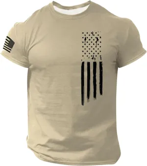 Men's Fun Graphic Tees American Flag Patriotic T-Shirts Short Sleeve 4th of July Shirt Crewneck Summer Workout Tops