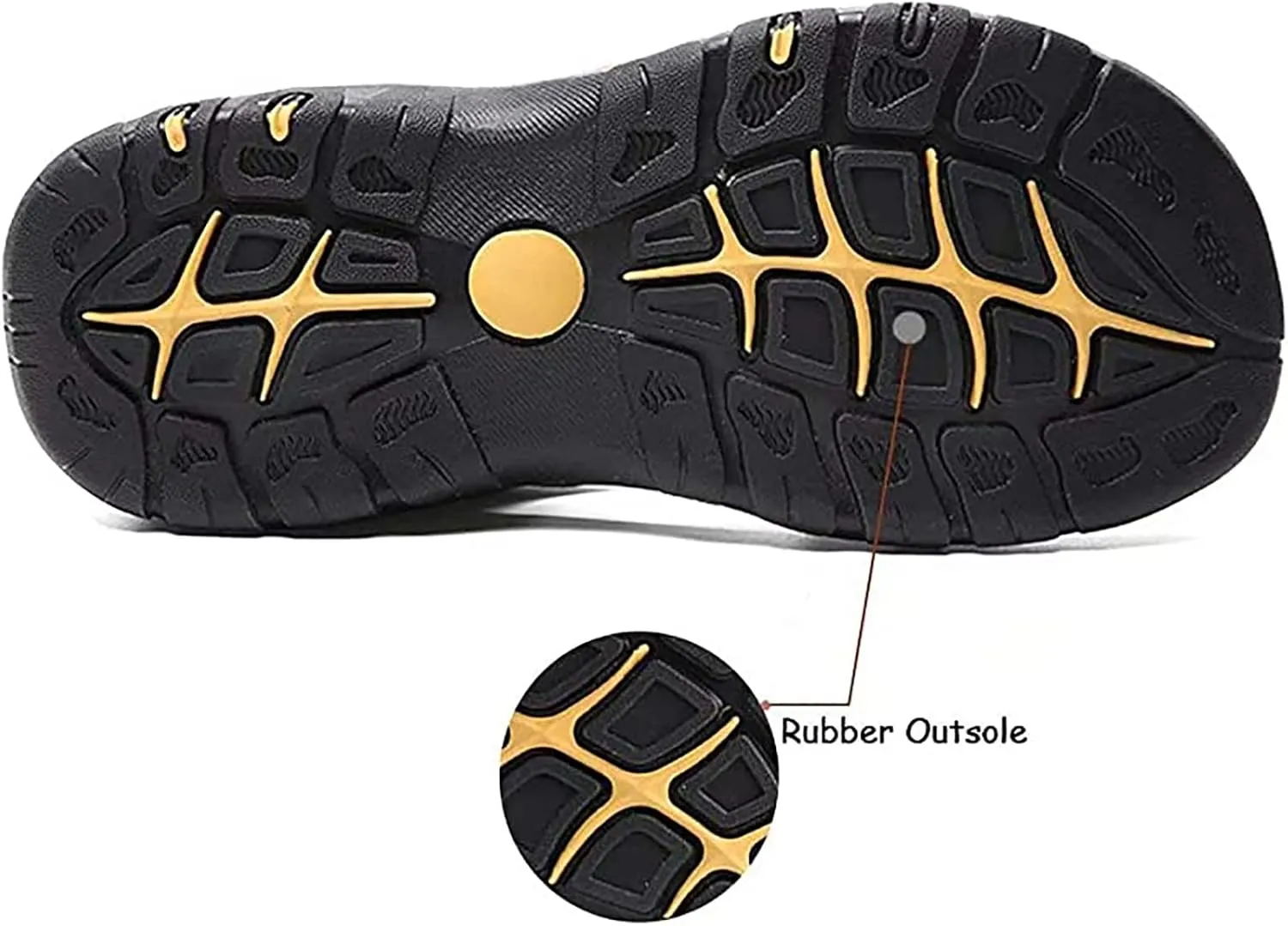 Mens Leather Sandals Outdoor Hiking Sandals Waterproof Athletic Sports Sandals Fisherman Beach Shoes Closed Toe Water Sandals