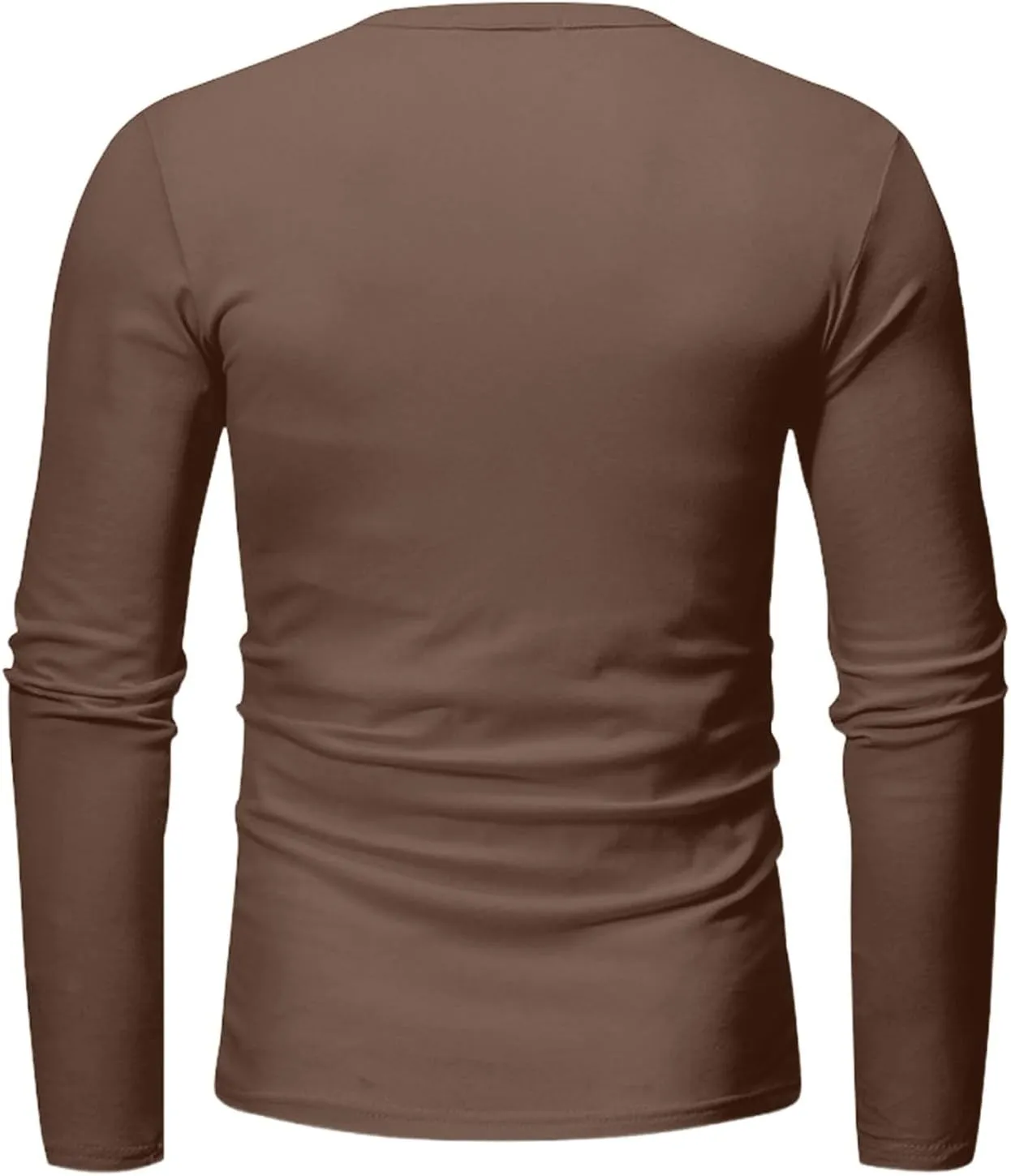 Men's Long Sleeve V-Neck T-Shirt, Soft Cotton, Slim Fit, Casual Wear, Burgundy, Stylish and Comfortable Design