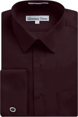 Men's Regular & Slim Fit French Cuff Solid Dress Shirt - Colors (Cufflink Included)