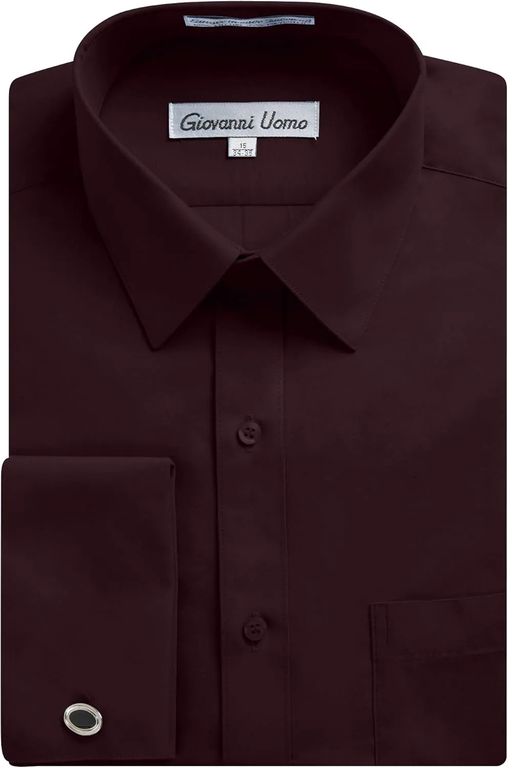 Men's Regular & Slim Fit French Cuff Solid Dress Shirt - Colors (Cufflink Included)